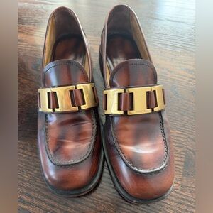 Prada brown loafers